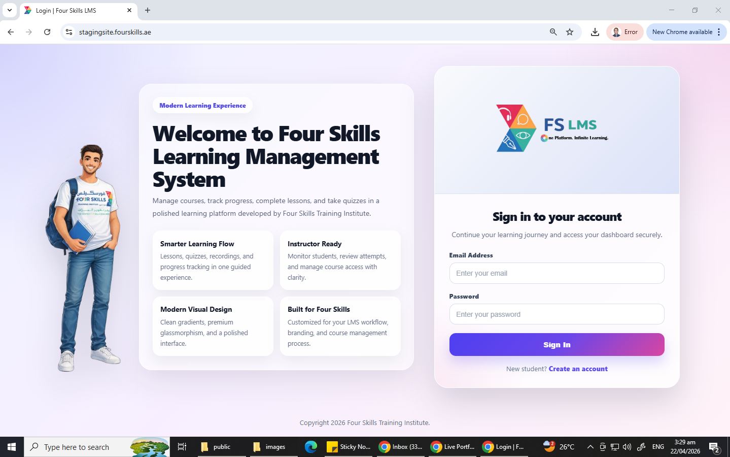 Four Skills LMS Desktop Preview
