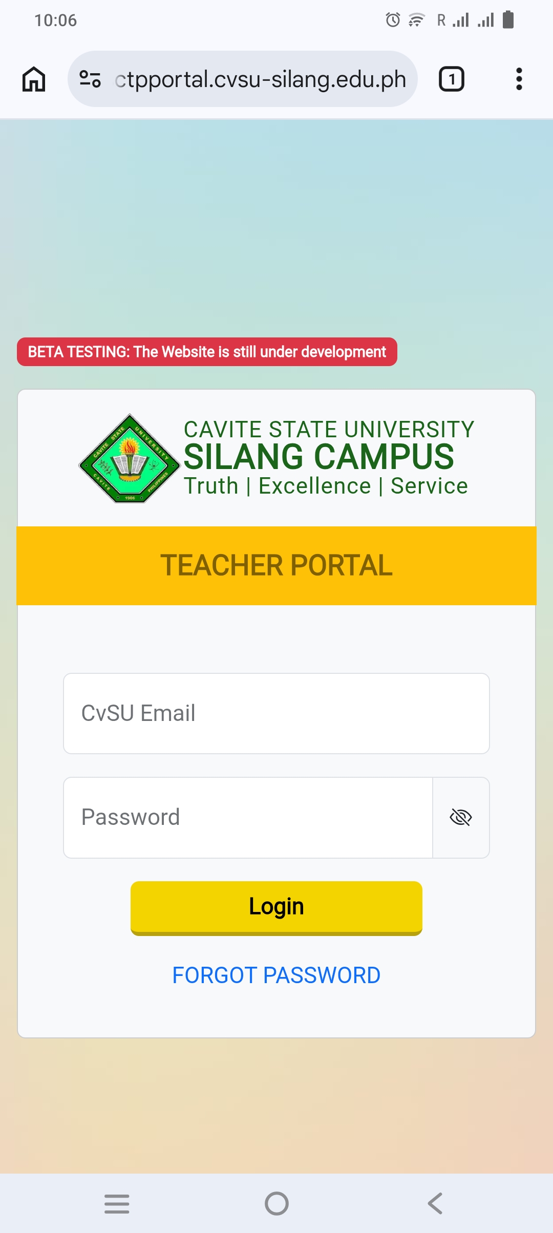 CVSU CSC Teacher Portal Mobile Preview