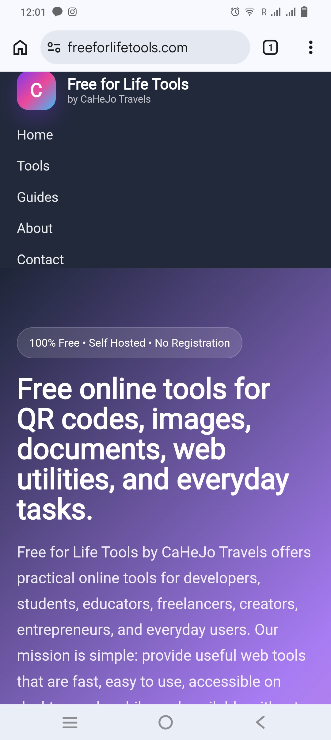 Free For Life Tools Mobile Preview